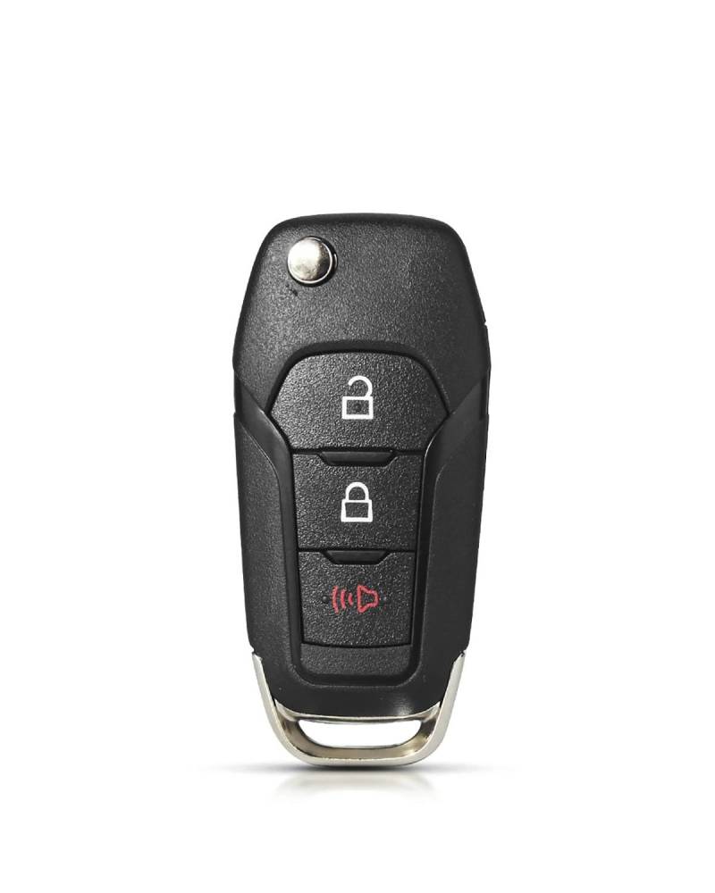 Funkschlüsseletui Flip Remote Autoschlüsselgehäuse Für Ford Für Focus Für Fusion Für Edge Für Explorer Mk2 Mk7 Für Ranger HU101 2/3/4 Tasten Autoschlüsselhülle(Gray) von MSDDWL