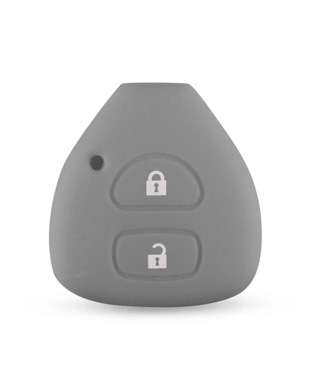 Funkschlüsseletui Silikon-Autoschlüsselabdeckung mit 2 Tasten für Toyota für Corolla Hilux Vitz für Rav4 Aqua für Camry Remote Key Case Shell Cover Autoschlüsselhülle(Grey) von MSDDWL