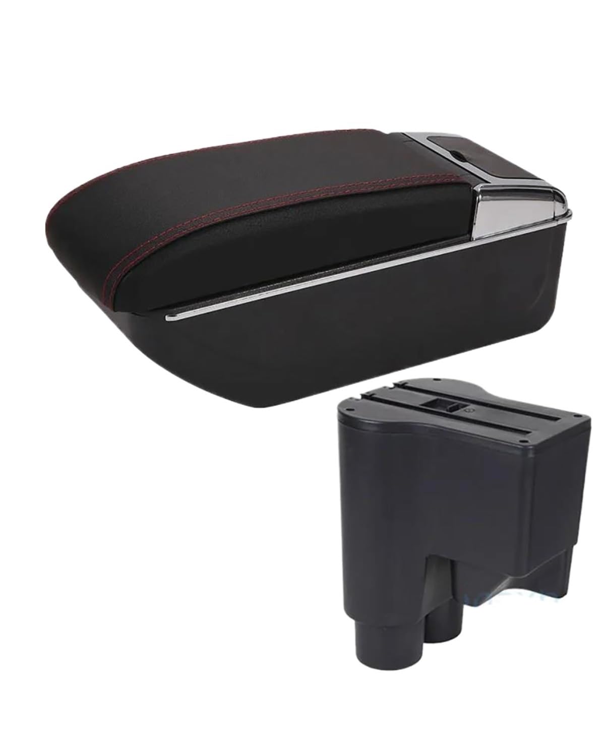 Mittelarmlehne Für Daihatsu Für Sirion Für Materia 2007-2015 Armlehne Auto Armlehne Box Zentrale Speicherinhalt Aufbewahrungsbox Autoteile Mittelkonsole Armlehne(D1 Black red No USB) von MSDDWL