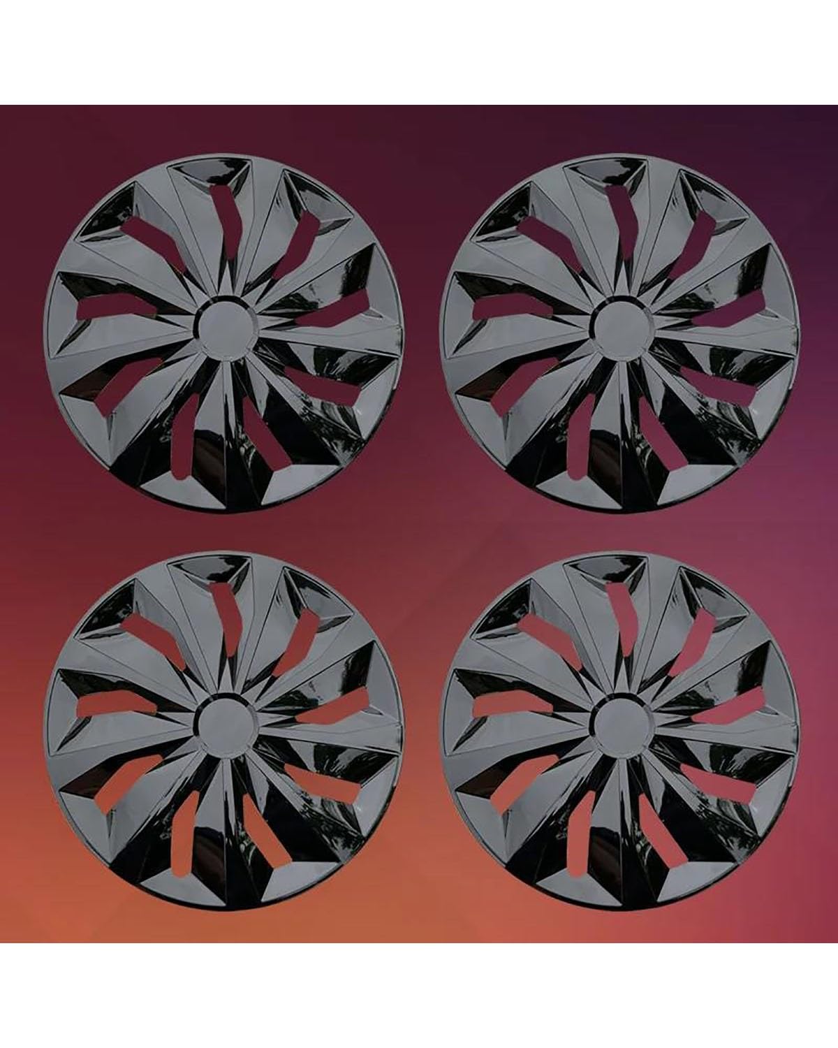 Radkappe 4-teilige 13-Zoll-Auto-Radkappen für Eisenfelgen, mehrfarbige Radkappen für dekorative farbige Radkappen Universal Radzierblenden(Silver black) von MSDDWL