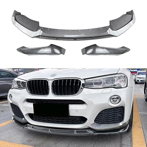 Auto Frontspoiler Lippe für BMW X3 F25 X4 F26 LCI 2014-2017 M Sport Kratzfest Kollisionssicher Lippenspoiler Frontstoßstangenlippe,A/Carbon Fiber Look von MSMDG