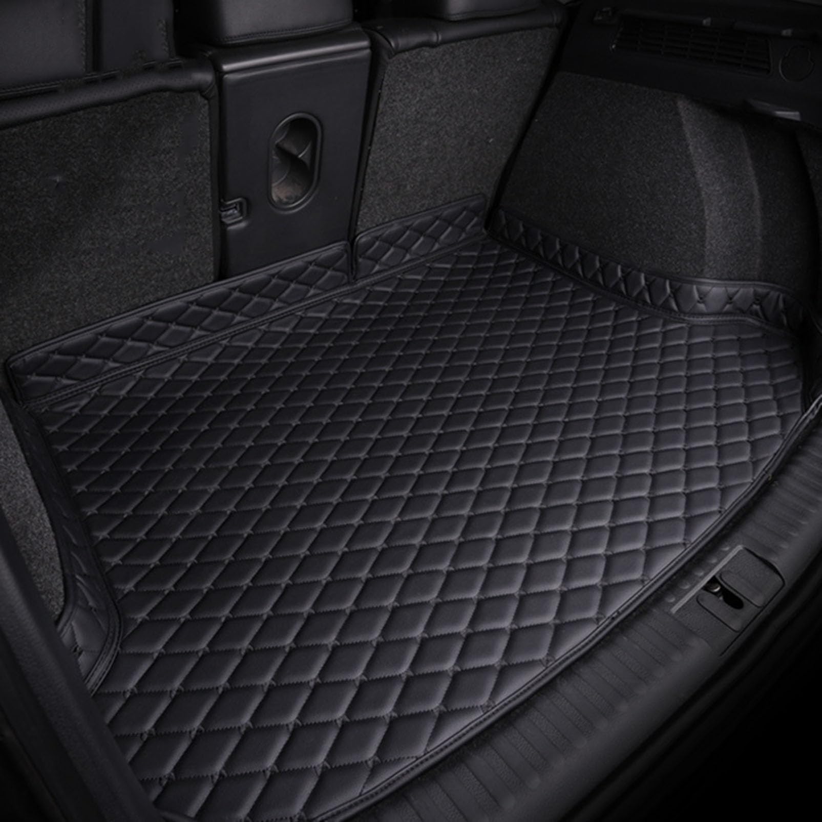 Auto Kofferraum schutzmatte für BMW X1 iX1 U11 2022 2023 2024, Leder Wasserdichter Kofferraum Schutzmatte Antirutschmatte Innenraum Zubehör,A/Black von MSMDG