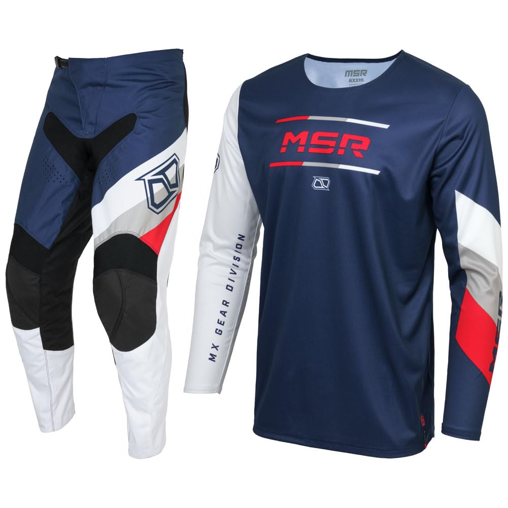 MSR™ Axxis Proto Jersey and Pant Combo Blue/Red/White Large Jersey, 86.4 cm Pant von MSR