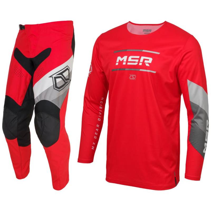 MSR™ Axxis Proto Jersey and Pant Combo Red/Grey Large Jersey, 76.2 cm Pant von MSR