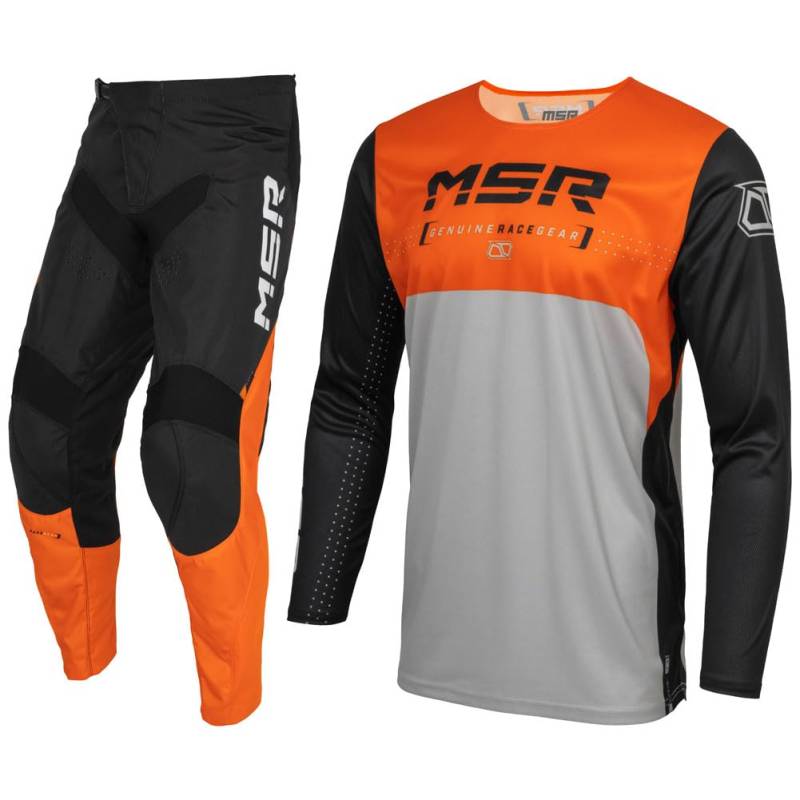 MSR™ Axxis Range Jersey und Hose, Kombi, Schwarz/Grau/Orange, Größe L, 86,4 cm Hose von MSR