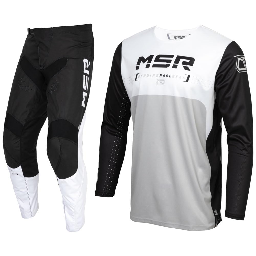 MSR™ Axxis Range Jersey und Hose, Kombi, Schwarz/Grau/Weiß, Größe L, 86,4 cm Hose von MSR