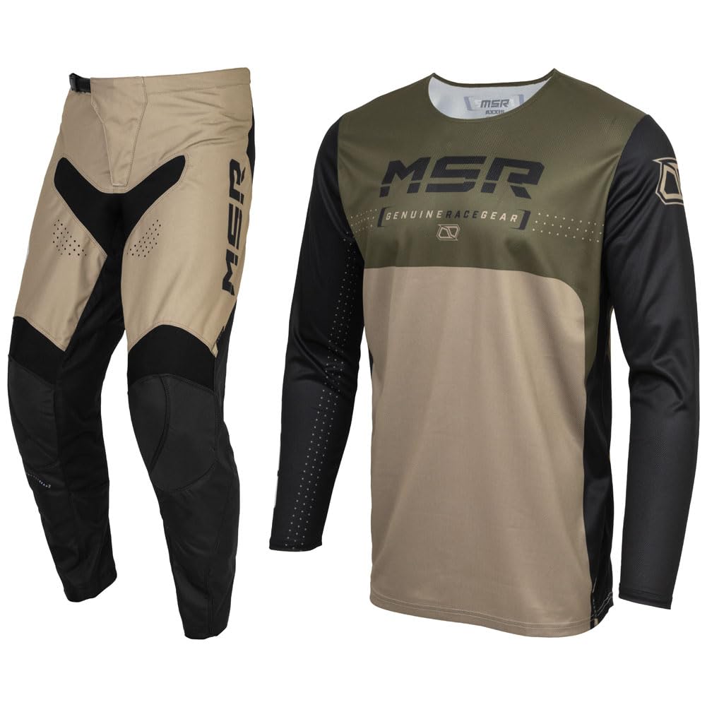 MSR™ Axxis Range Jersey und Hose, Kombi, Schwarz/Grün/Hellbraun, Größe L, 76,2 cm Hose von MSR