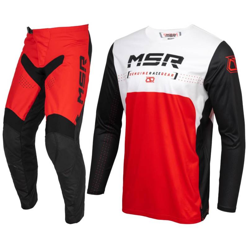 MSR™ Axxis Range Jersey und Hose, Kombi, Schwarz/Rot, Größe L, 86,4 cm Hose von MSR