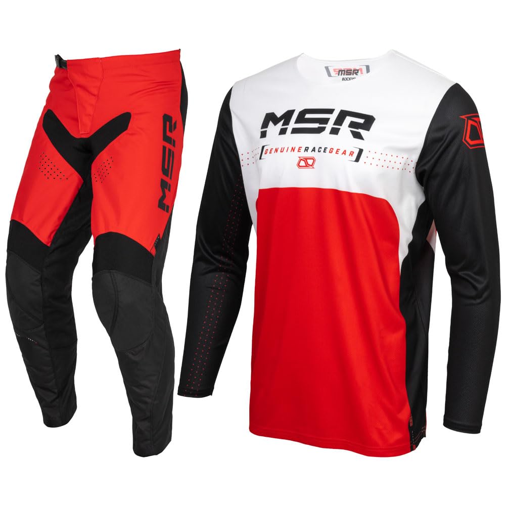 MSR™ Axxis Range Jersey und Hose, Kombi, Schwarz/Rot, Größe XL, 91,4 cm Hose von MSR