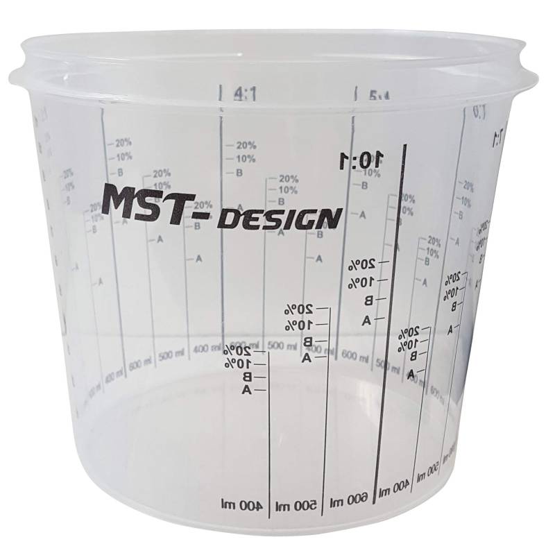 MST-DESIGN 50 St. 1,4 L Lackmischbecher Messbecher Mischbecher Farbe Lack Autolack Klarlack mit Skala Lack Lackierzubehör Lackieren Wassertransferdruck Watertransferprinting Hydrographics WTD WTP von MST-DESIGN