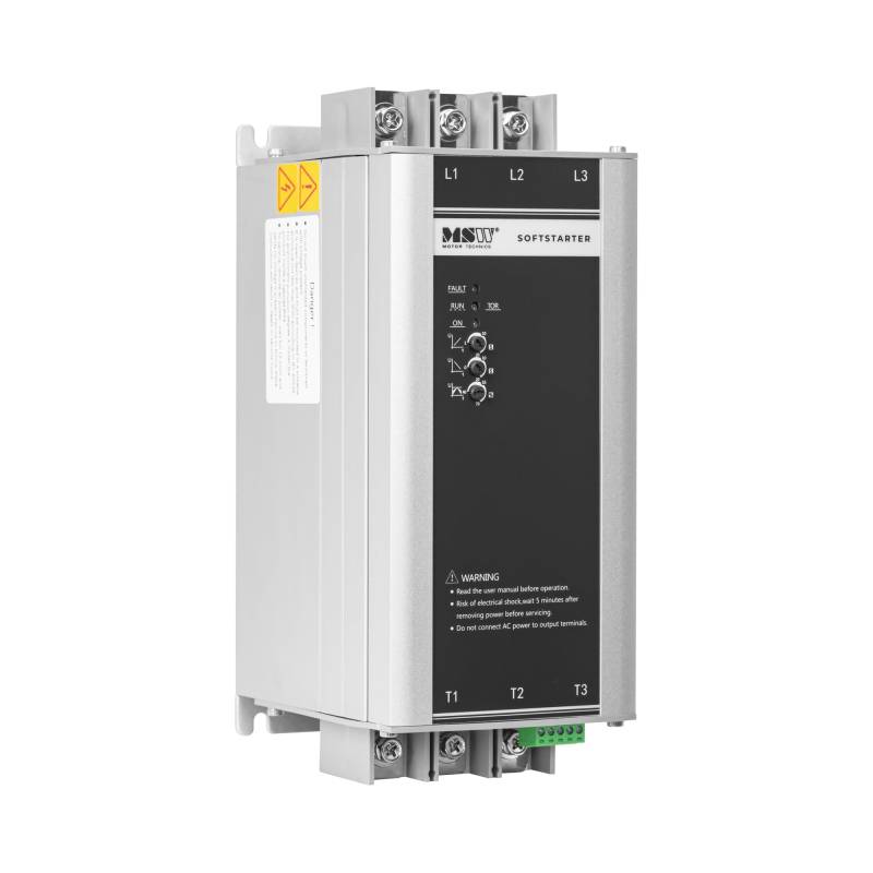 MSW Softstarter 400 V 22 kW 45 A integrierter Bypass 2-Phasen-Steuerung Aluminiumgehäuse Motorüberlastklasse 10 Sanftanlauf Sanftstarter von MSW Motor Technics