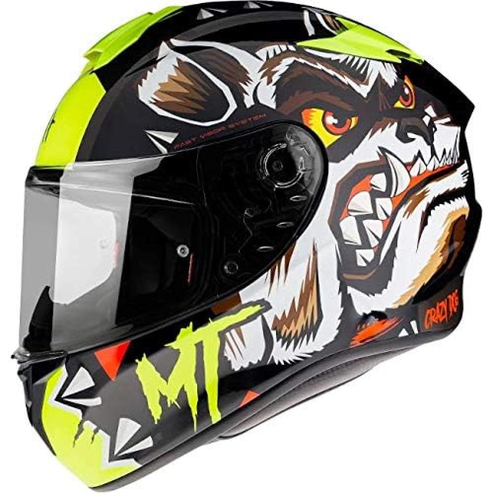 MT Helm Targo Crazydog G3 Fluor Gelb glänzend S von MT HELMETS