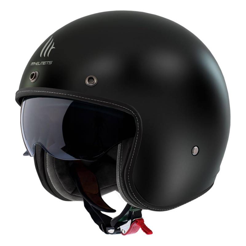 MT Helmets Helm MT Le Mans II mat zwart maat XL | Helder Vizier | Jethelme | Ratsche | Kunststoff | geeignet für Moped, Maxi-Roller, Motorrad, Mofa, Schaltmoped, vierfach, Roller von MT HELMETS