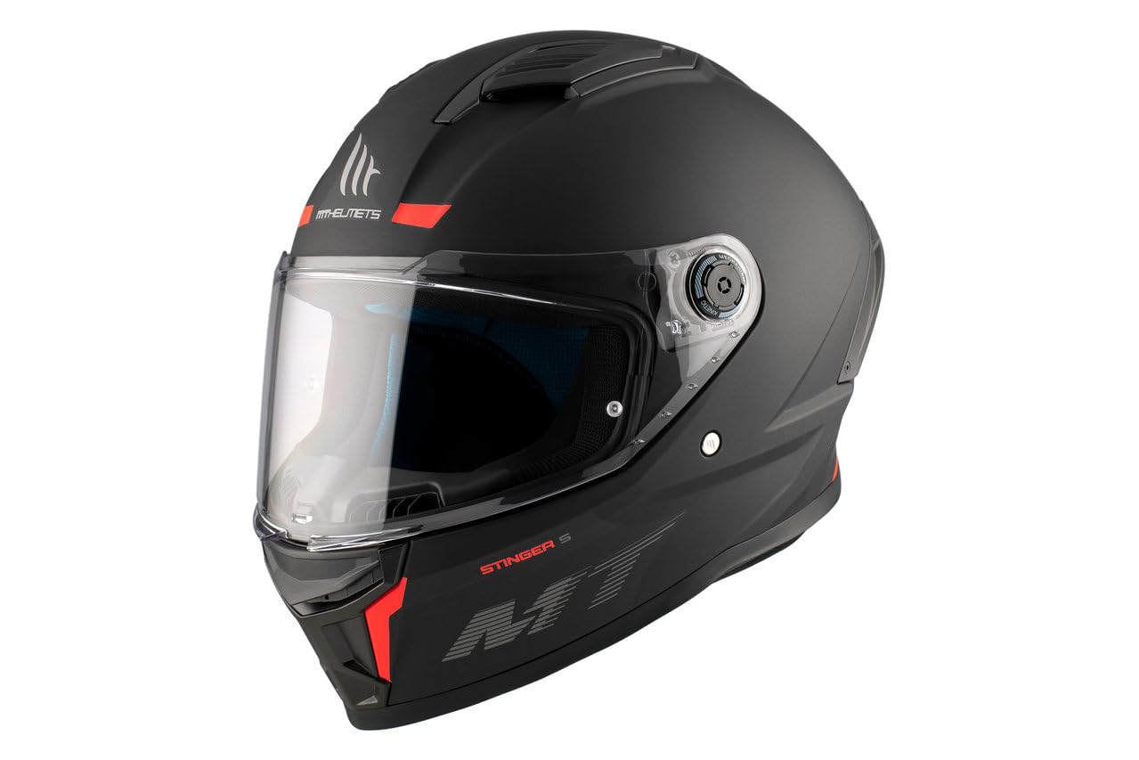 MT Helmets MT Helm Stinger Solid Matt schwarz Größe M | Helder Vizier | Integralhelme | Ratsche | Kunststoff | geeignet für Mofa, Moped, Motorrad, Roller von MT HELMETS