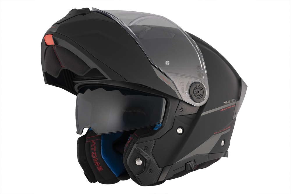 MT Helmets MT Systemhelm Atom Matt schwarz Größe M | Helder vizier | Klapphelme | Ratsche | Kunststoff | geeignet für Mofa, Moped, Motorrad, Roller von MT HELMETS