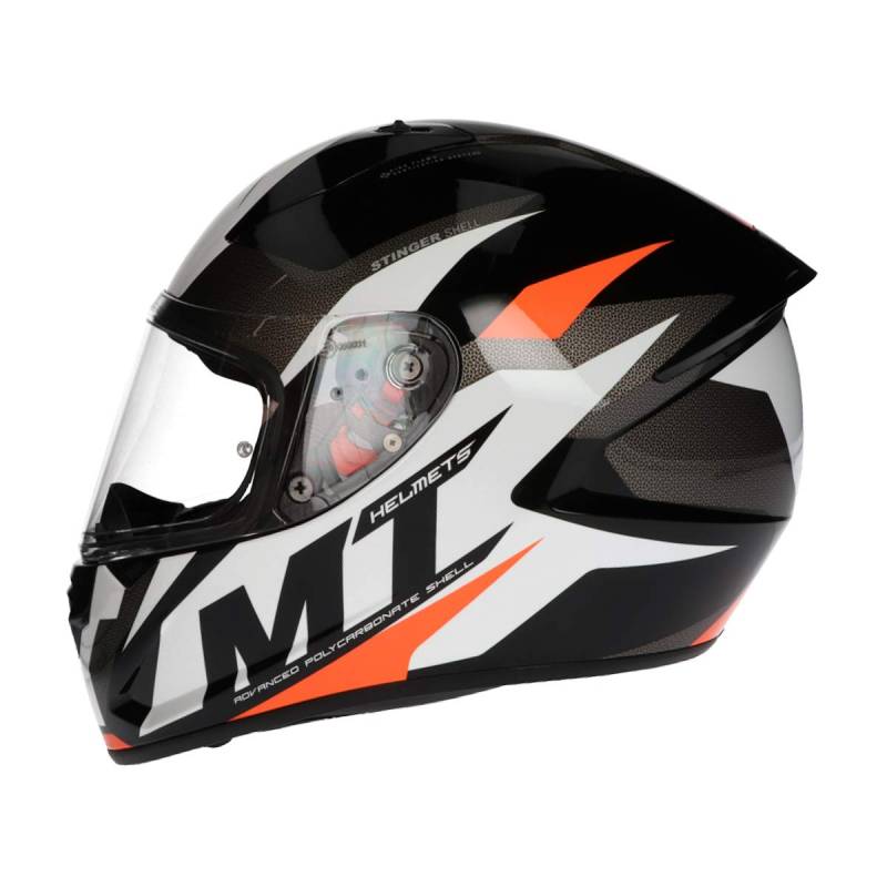 MT Stinger Integralhelm | Roller/Motorrad Helm Klapphelm 2mm Vizier kratzfest | inkl. eingebaute Lautsprechertaschen und kostenloser Helmmütze (Brave orange, S) von MT HELMETS