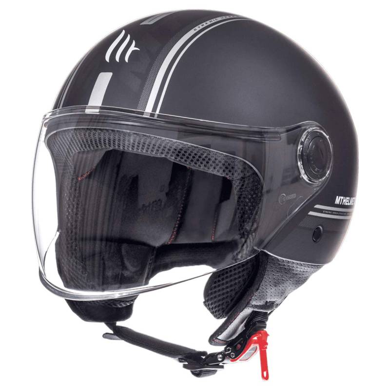 MT Street Jet-Helm Motorrad-Helm Roller-Helm Scooter-Helm Bobber Mofa-Helm Chopper Retro Cruiser Vintage Pilot Biker ECE 22.05 (Enitire Matt Schwarz, XL) von MT HELMETS