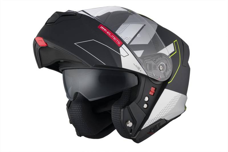 MT FU935SV Genesis SV Talo B2 Modularer Klapphelm Motorradhelm, Grau, matt, Größe S, mit Sonnenbrille, zugelassen von MT