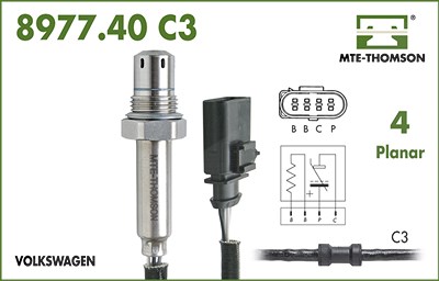 Mte-thomson Lambdasonde [Hersteller-Nr. 7977.40.050C2] für Seat, Skoda, VW von MTE-THOMSON