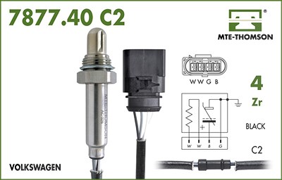 Mte-thomson Lambdasonde [Hersteller-Nr. 7877.40.051C2] für Seat, Skoda, VW von MTE-THOMSON