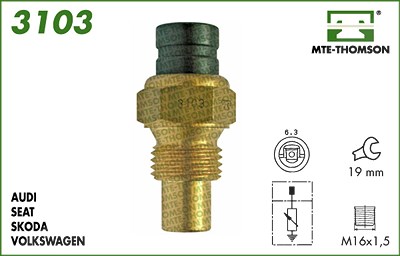 Mte-thomson Kühlmitteltemperatur-Sensor [Hersteller-Nr. 3103] für Alfa Romeo, Seat von MTE-THOMSON