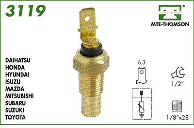 Mte-thomson Kühlmitteltemperatur-Sensor [Hersteller-Nr. 3119] für Daihatsu, Ford Usa, Hyundai, Isuzu, Kia, Lexus, Mazda, Mitsubishi, Opel, Piaggio, Su von MTE-THOMSON