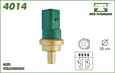 Mte-thomson Kühlmitteltemperatur-Sensor [Hersteller-Nr. 4014] für Audi, Ford, Seat, Skoda, VW von MTE-THOMSON