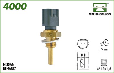 Mte-thomson Kühlmitteltemperatur-Sensor m.Dichtring Kupfer [Hersteller-Nr. 4000] für Dacia, Ford, Infiniti, Nissan, Opel, Renault von MTE-THOMSON