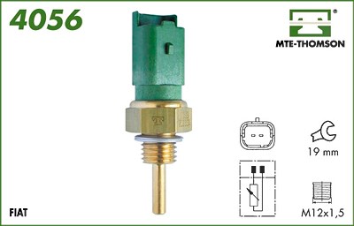 Mte-thomson Kühlmitteltemperatur-Sensor mit Dichtring Metall [Hersteller-Nr. 4056] für Alfa Romeo, Citroën, Fiat, Ford, Lancia, Opel, Saab, Suzuki, Va von MTE-THOMSON