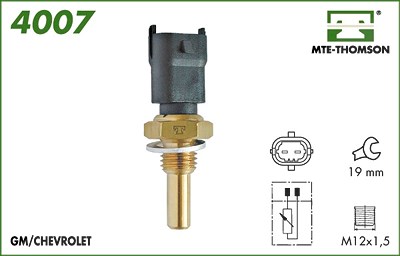 Mte-thomson Kühlmitteltemperatur-Sensor mit Dichtring Kupfer [Hersteller-Nr. 4007] für Alfa Romeo, Fiat, Lancia, Opel, Saab, Suzuki von MTE-THOMSON