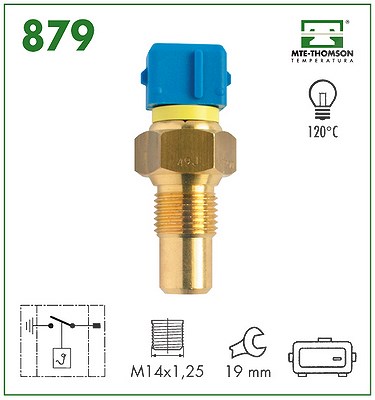 Mte-thomson Kühlmitteltemperaturgeber [Hersteller-Nr. 879.120] für Citroën, Hyundai, Peugeot von MTE-THOMSON