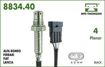 Mte-thomson Lambdasonde [Hersteller-Nr. 8834.40.065] für Alfa Romeo, Fiat, Lancia von MTE-THOMSON