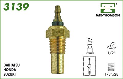 Mte-thomson Sensor, Kühlmitteltemperatur [Hersteller-Nr. 3139] für Daihatsu, Honda, Rover, Suzuki von MTE-THOMSON