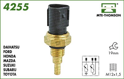 Mte-thomson Sensor, Kühlmitteltemperatur [Hersteller-Nr. 4255] für Daihatsu, Ford, Honda, Mazda, Suzuki, Toyota von MTE-THOMSON