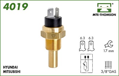 Mte-thomson Sensor, Kühlmitteltemperatur [Hersteller-Nr. 4019] für Hyundai, Mitsubishi von MTE-THOMSON