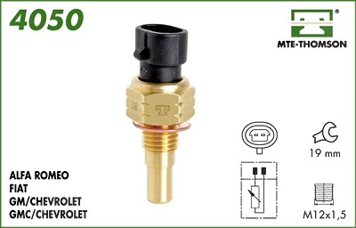 Mte-thomson Sensor, Öltemperatur [Hersteller-Nr. 4050] für Alfa Romeo, Chevrolet, Fiat, Gm Korea, Lada, Lancia, Opel, Renault, Saab von MTE-THOMSON