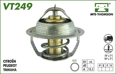 Mte-thomson Thermostat, Kühlmittel [Hersteller-Nr. VT249.84] für Citroën von MTE-THOMSON