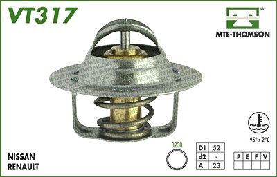 Mte-thomson Thermostat, Kühlmittel [Hersteller-Nr. VT317.95] für Infiniti, Nissan, Renault von MTE-THOMSON