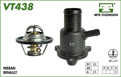 Mte-thomson Thermostat, Kühlmittel [Hersteller-Nr. VT438.89] für Renault von MTE-THOMSON