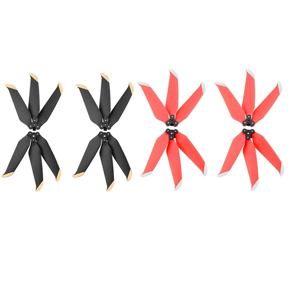 Drei kompatibel mit Air 2 Air 2S Quick Release faltbare Drone Wing Fans Ersatzteile Zubehör(4pc black 4 pc red) von MTGUIWF