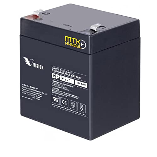 VISION CP1250 / 12V 5Ah AGM Blei Akku Batterie F2 von MTK-Handel