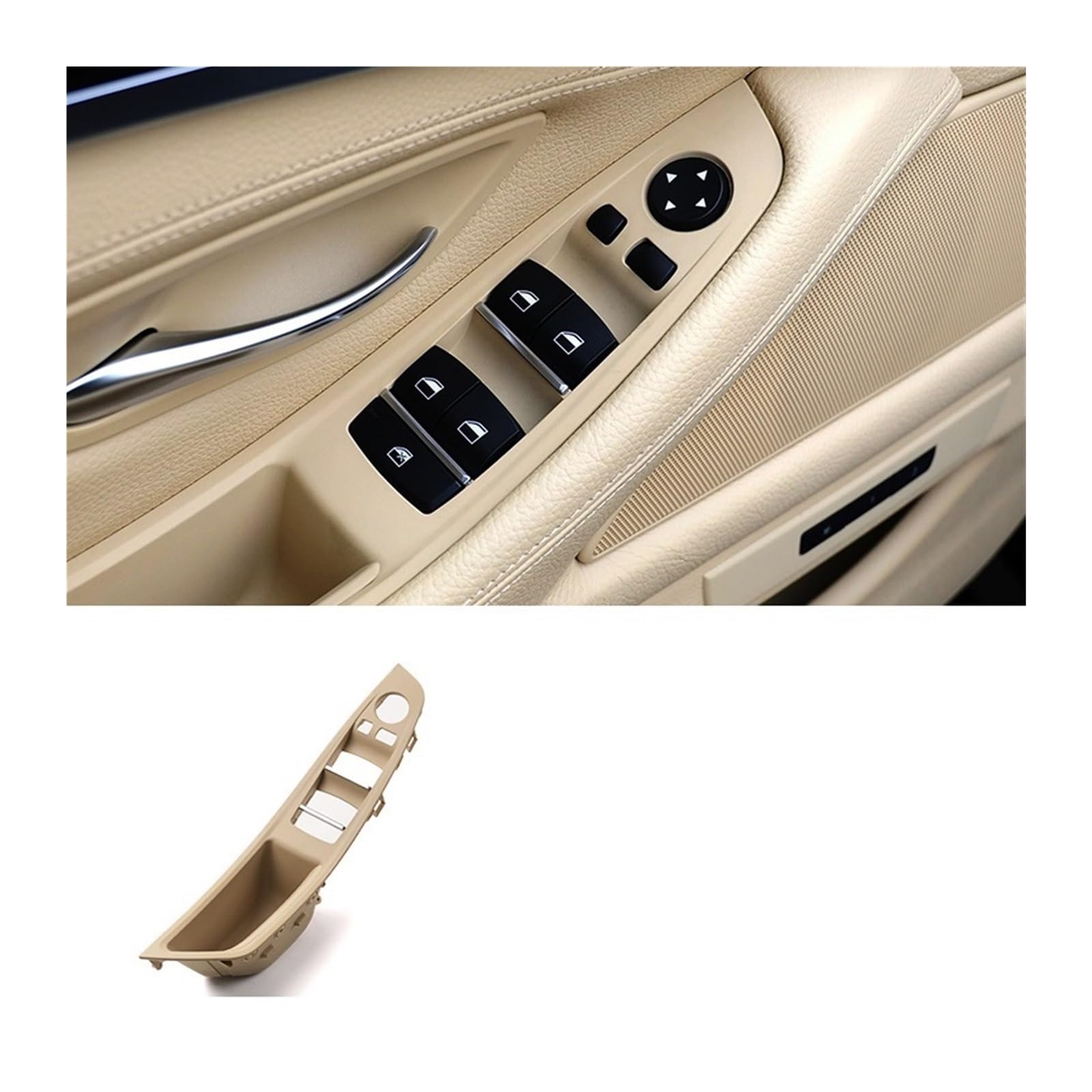 Autoinnenraumtürgriff Für 5 Series F10 F11 Auto-Innentürgriffverkleidung Innengriffverkleidung Linkslenker LHD Auto-Innen Türgriffe(Beige) von MTNDUYGV