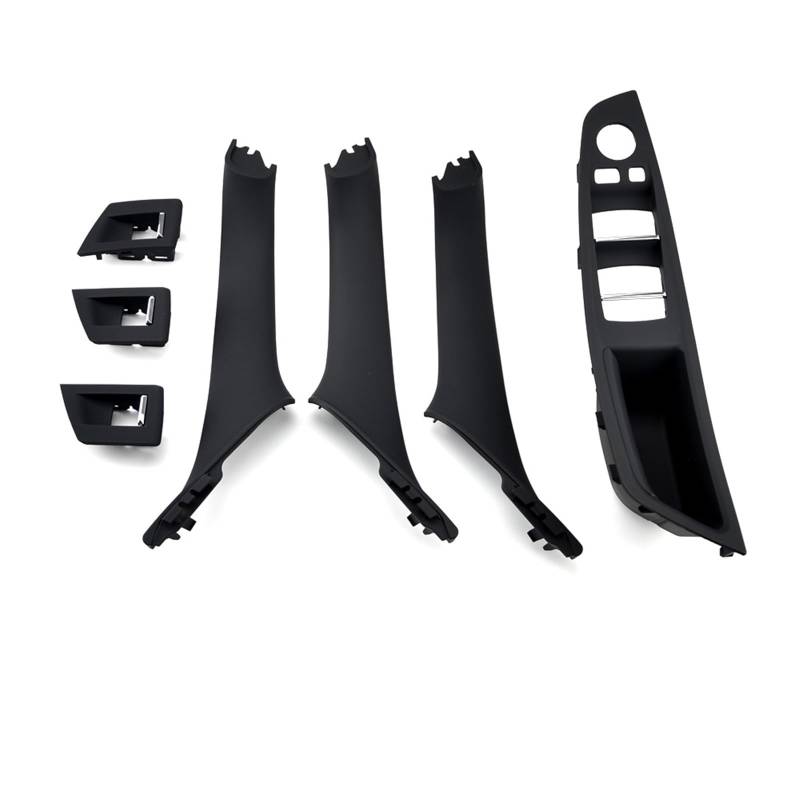 Autoinnenraumtürgriff Für 5 Series F10 F11 Rechtslenker RHD Auto Innen Tür Griff Panel Pull Trim Abdeckung Auto-Innen Türgriffe(Black RHD 7PCS) von MTNDUYGV