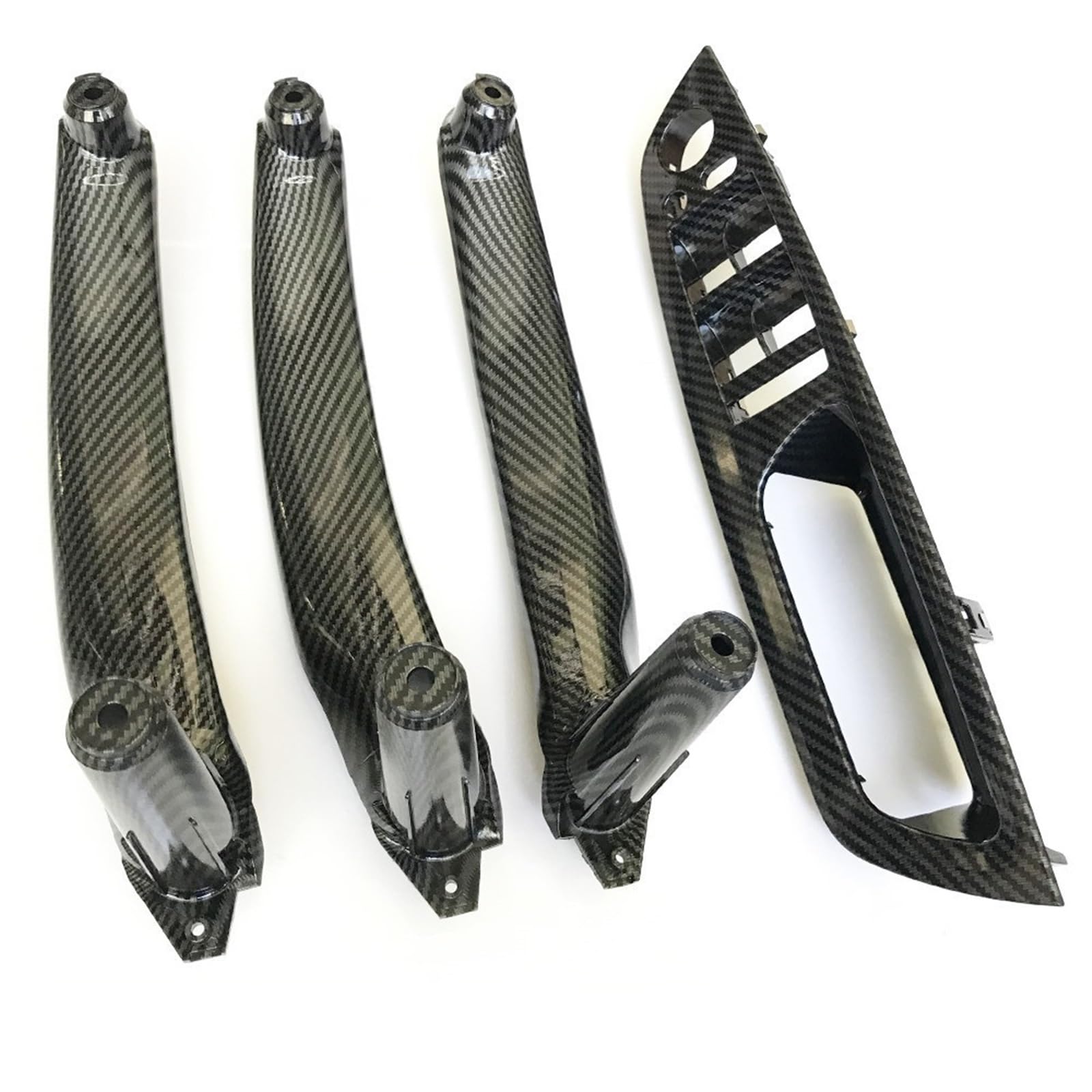 Autoinnenraumtürgriff Für X5 X6 E70 E71 E72 2007-2013 Auto Innen Carbon Faser Türgriff Äußere Leder Abdeckung Trim Auto-Innen Türgriffe(Inside Handle 4PCS) von MTNDUYGV