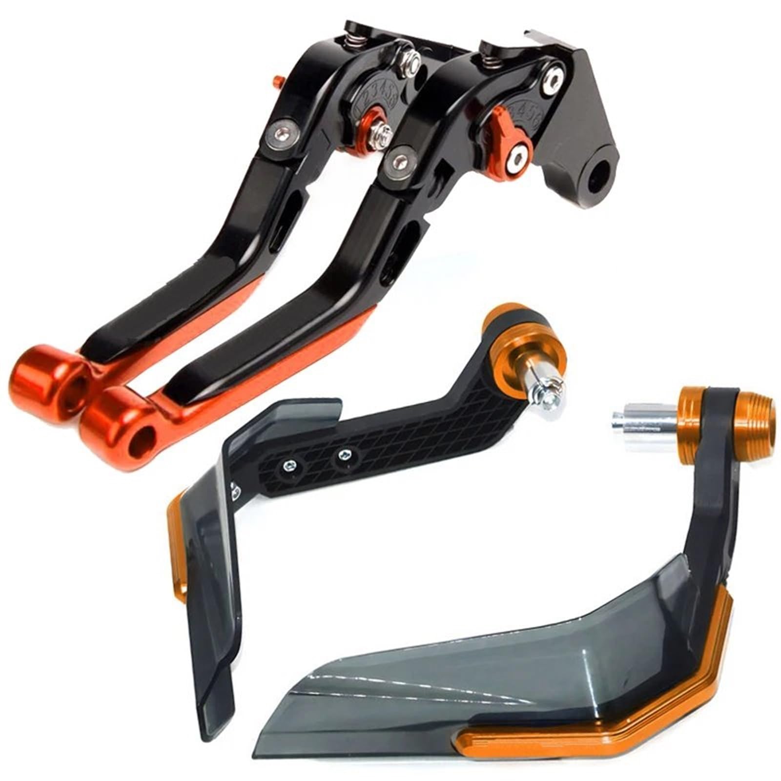 Kupplung Bremshebel Für MT07 Für MT-07 Für MT 07 2013-2022 Für Tracer Motorrad Lenker Hebel Winddicht Schutz Handschutz Bremse Kupplung Hebel Kupplungshebel Motorrad(Orange-B) von MTNDUYGV