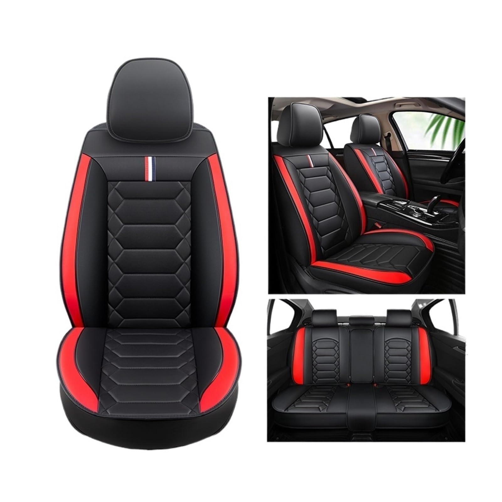 MTNDUYGV sitzbezüge Auto Für 3er E46 E90 E93 F30 F31 F34 F35 G20 G21 G28 Autositzbezug schonbezug autositz(Black red 5 Seats) von MTNDUYGV