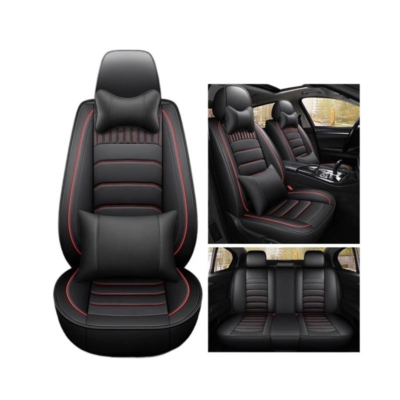 MTNDUYGV sitzbezüge Auto Für 6er E63 E64 F06 F12 F13 G32 Autositzbezug schonbezug autositz(Black red 5seats A) von MTNDUYGV