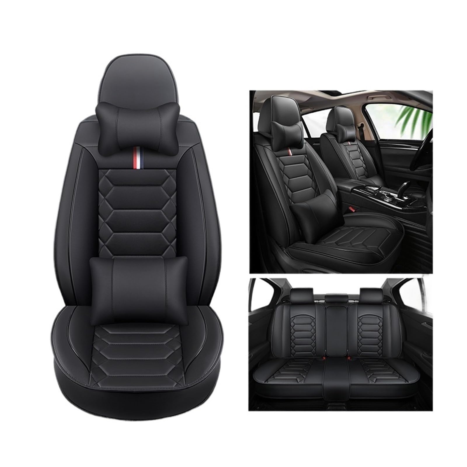 MTNDUYGV sitzbezüge Auto Für Buick Für Enclave Für Cascada Für Encore Für Lacrosse Für Excelle Für Regal Auto Sitzbezug schonbezug autositz(All Black 5 Seats A) von MTNDUYGV