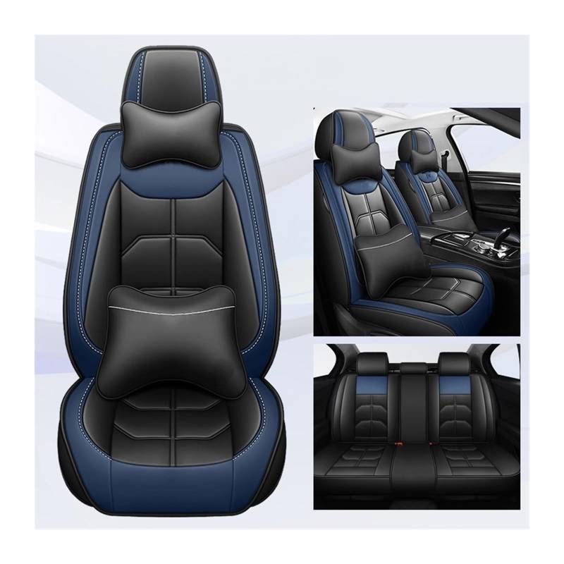 MTNDUYGV sitzbezüge Auto Für Cadillac für Cts für ATS für CT6 für XTS für Escallade für XT5 für SRX für DTS Autositzbezug schonbezug autositz(Black Blue 5 Seat B) von MTNDUYGV