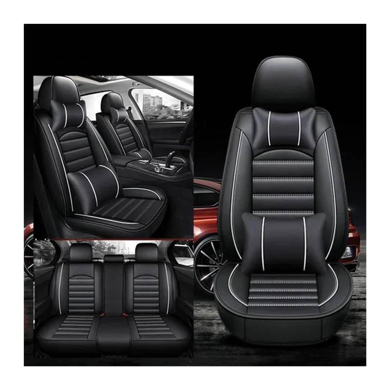 MTNDUYGV sitzbezüge Auto Für Cadillac für Cts für ATS für CT6 für XTS für Escallade für XT5 für SRX für DTS Autositzbezug schonbezug autositz(Black White Pillow) von MTNDUYGV